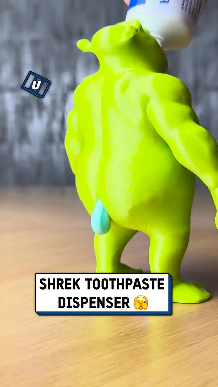 3D-printed Shrek toothpaste dispenser πͺ₯π€£