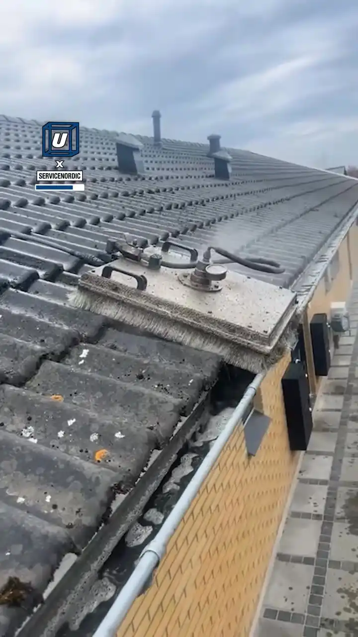 Ingenious roof cleaning machine 🧼