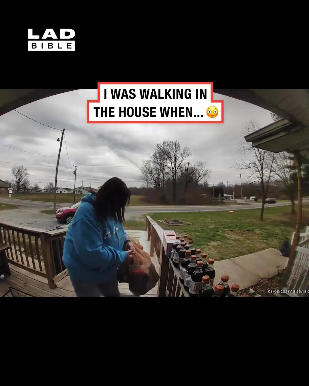 My Doorbell Cam Caught a Close Call 😳🛞