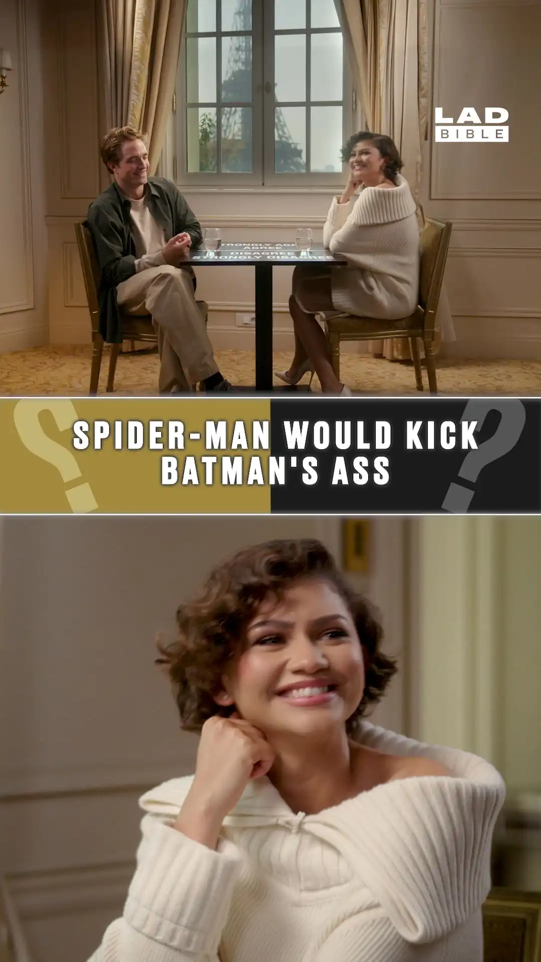 Zendaya & Robert Pattinson debate Batman vs. Spider-Man
