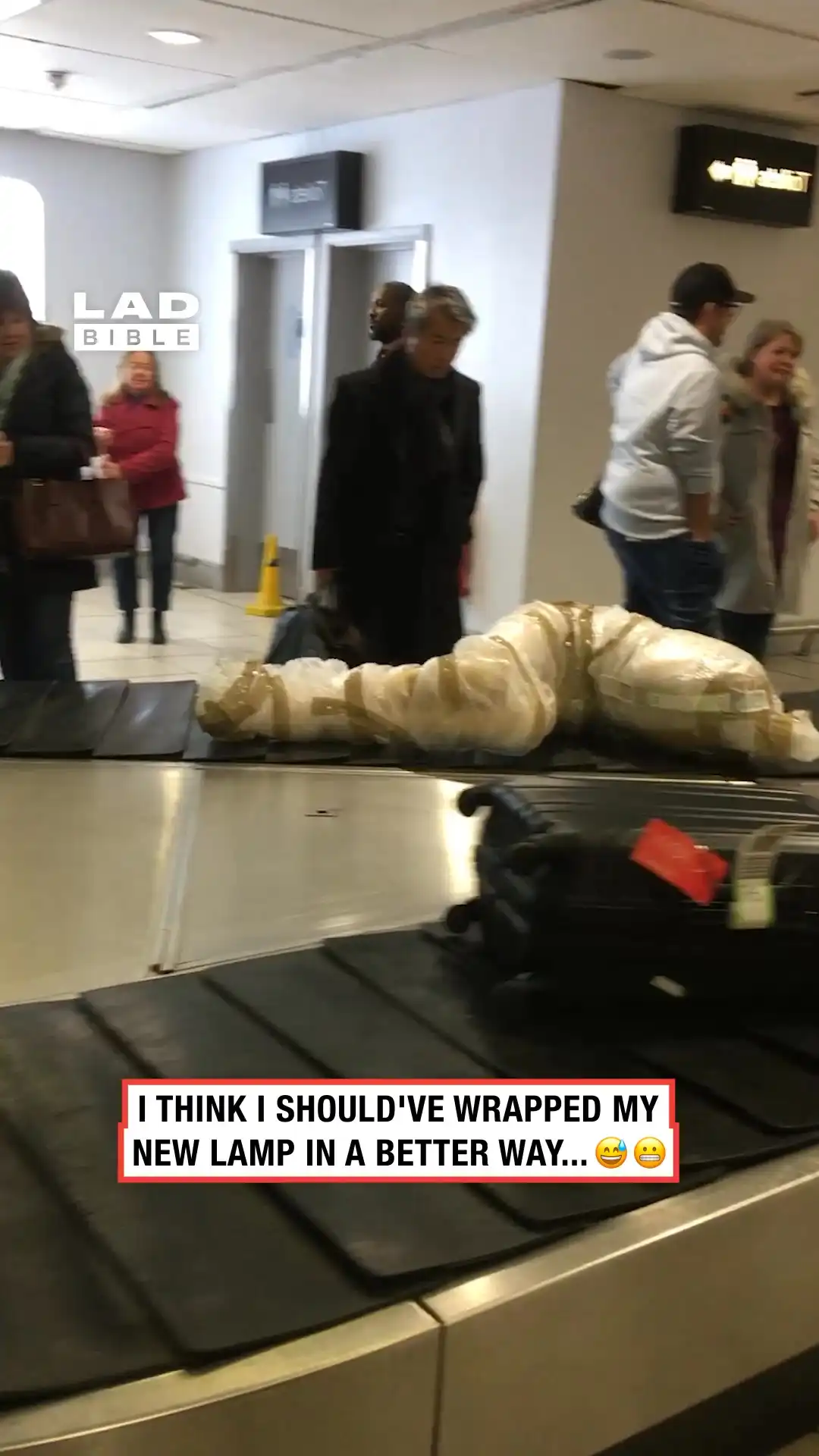 Mannequin lamp raises questions at baggage claim  😅