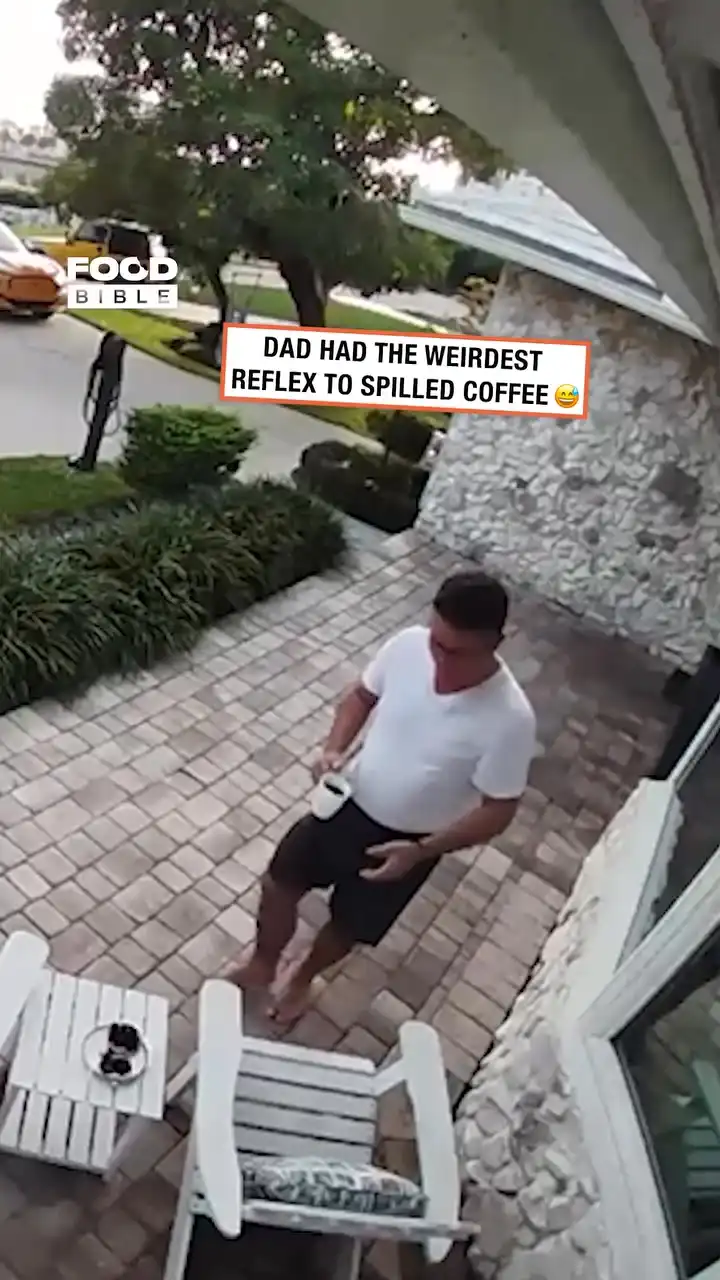 Dad has extreme reaction to spilt coffee ☕️