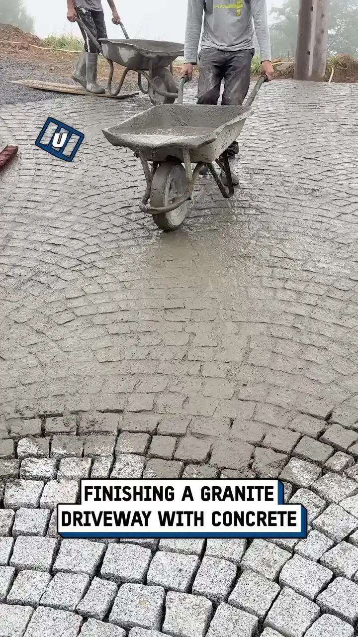 Sealing a granite driveway with cement