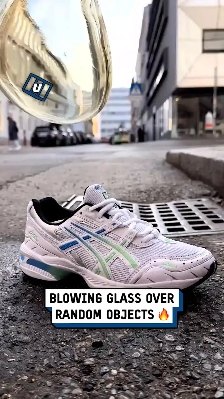 Blowing glass over random objects