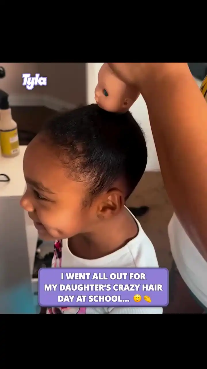 I went all out for my daughter's crazy hair day 😲