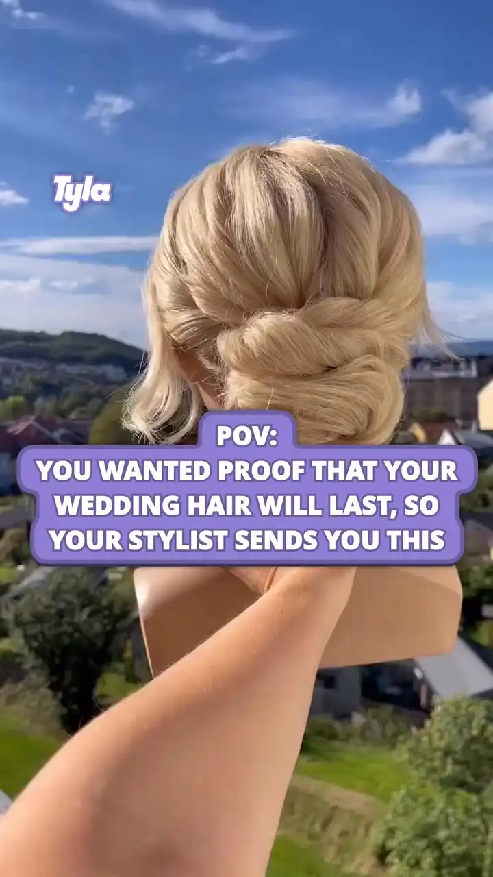 You wanted proof that your wedding hair will last so your stylist sends you this 😂