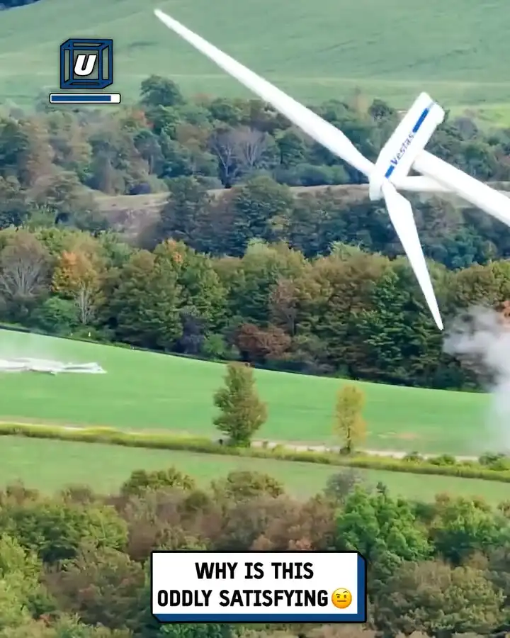 Satisfying wind turbine demolition 💨😲
