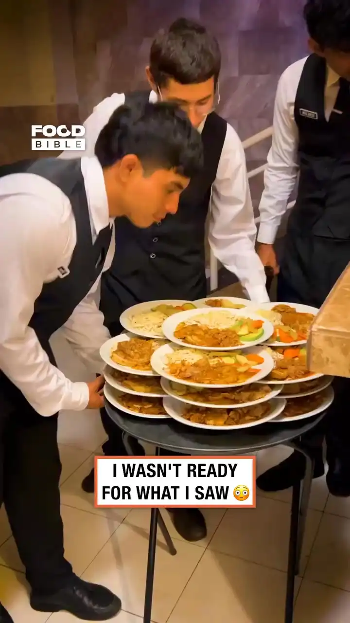 Surprise when waiter walks up the stairs 😬