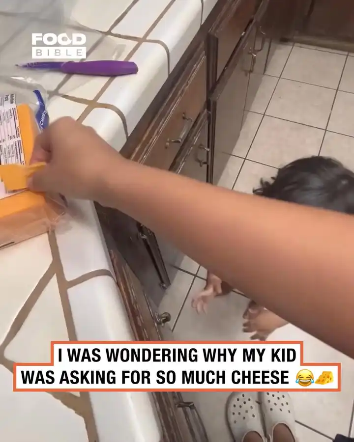 Kid shares cheese with cat π±π§