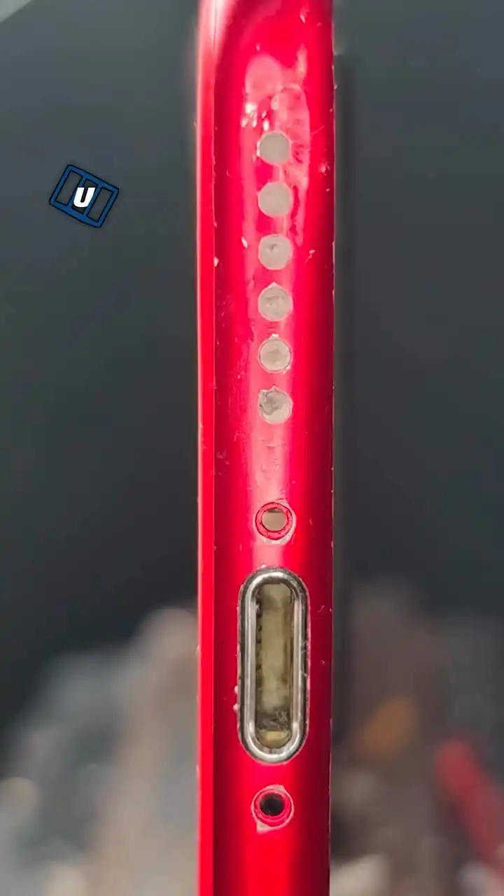 Cleaning iPhone speaker with adhesive tape 😲📲