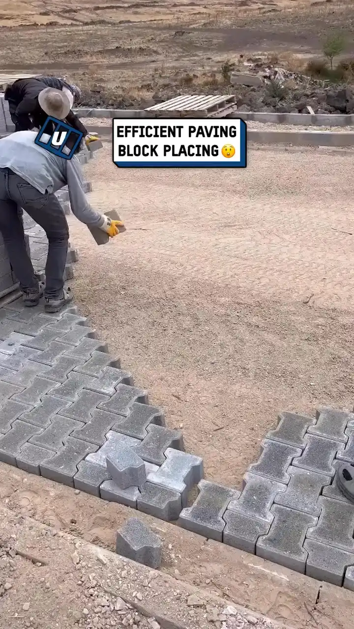 Efficient paving block placing 🧱🤯