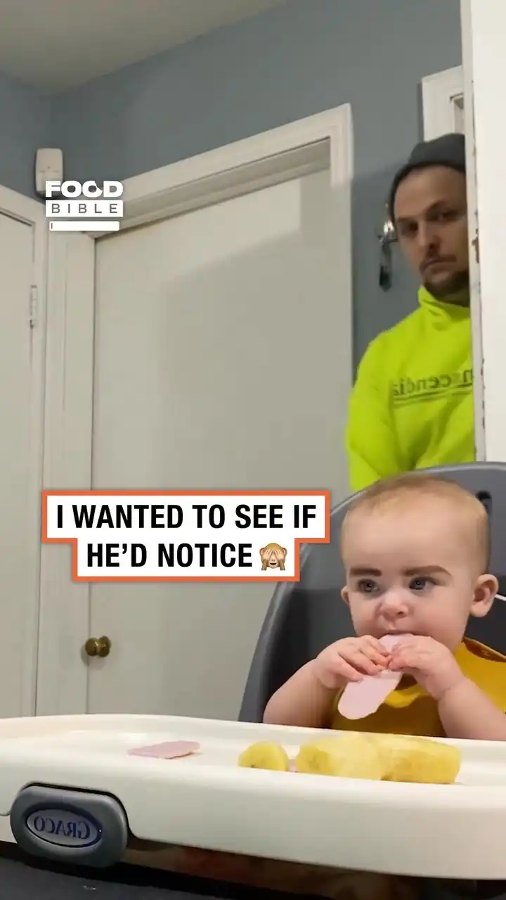 Baby with Fake Eyebrows Greets Dad π