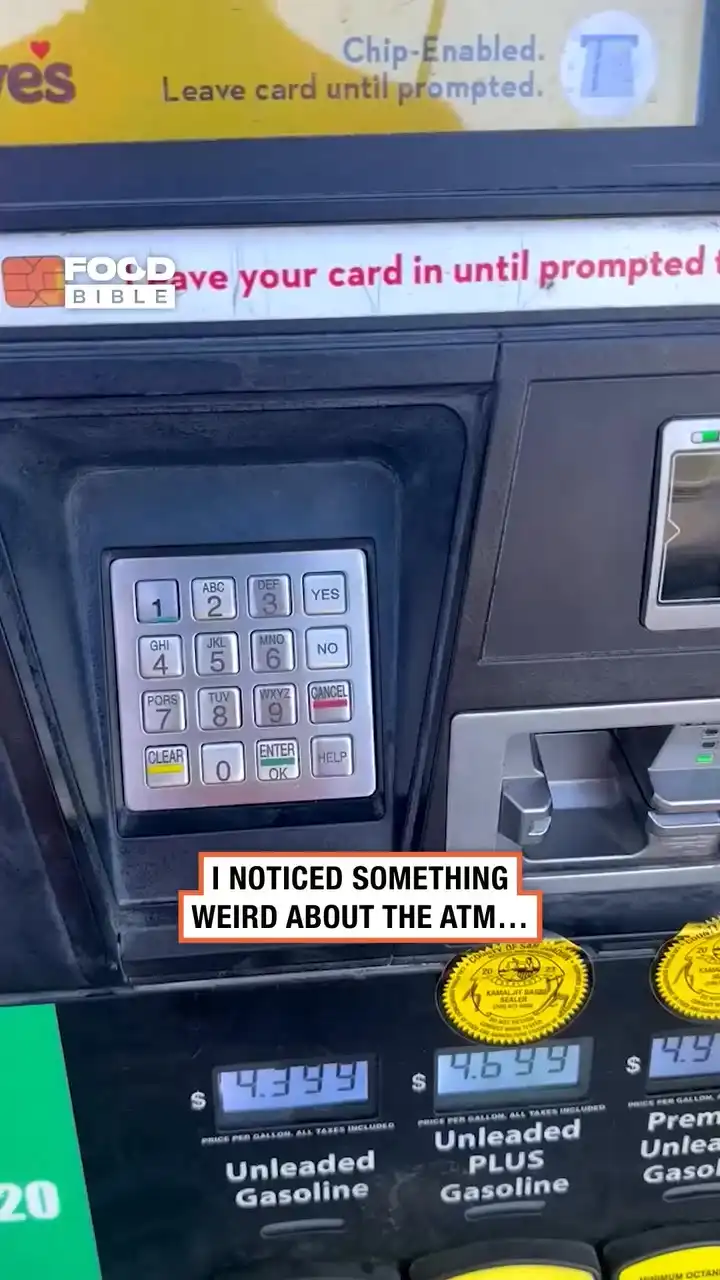 Fake ATM buttons removed on gas station 😳