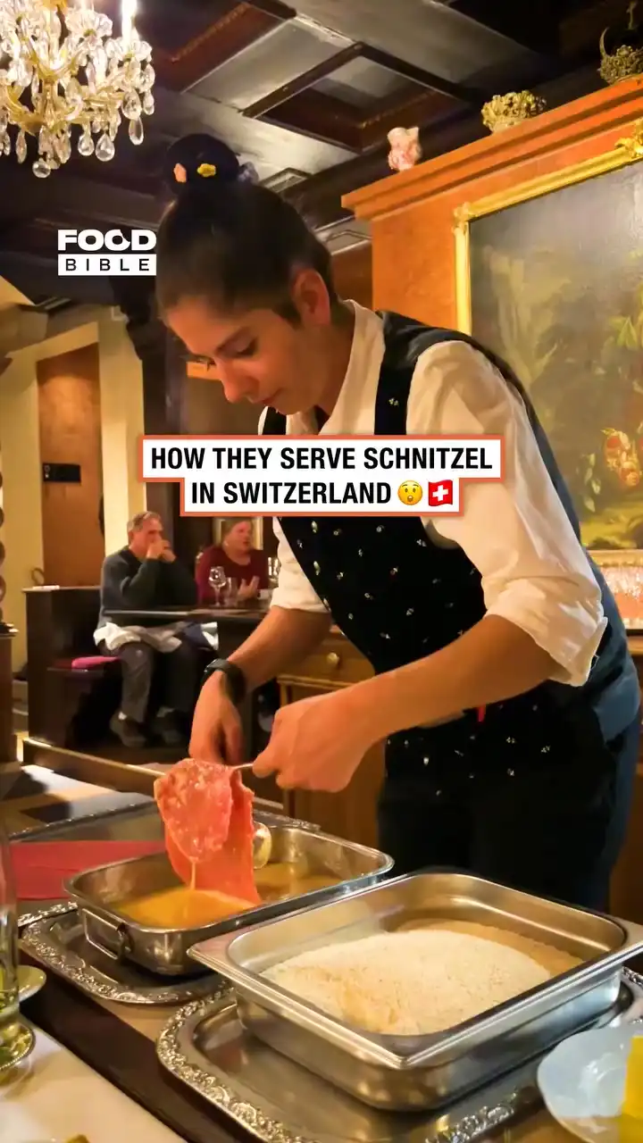How they serve Schnitzel in Switzerland๐จ๐ญ