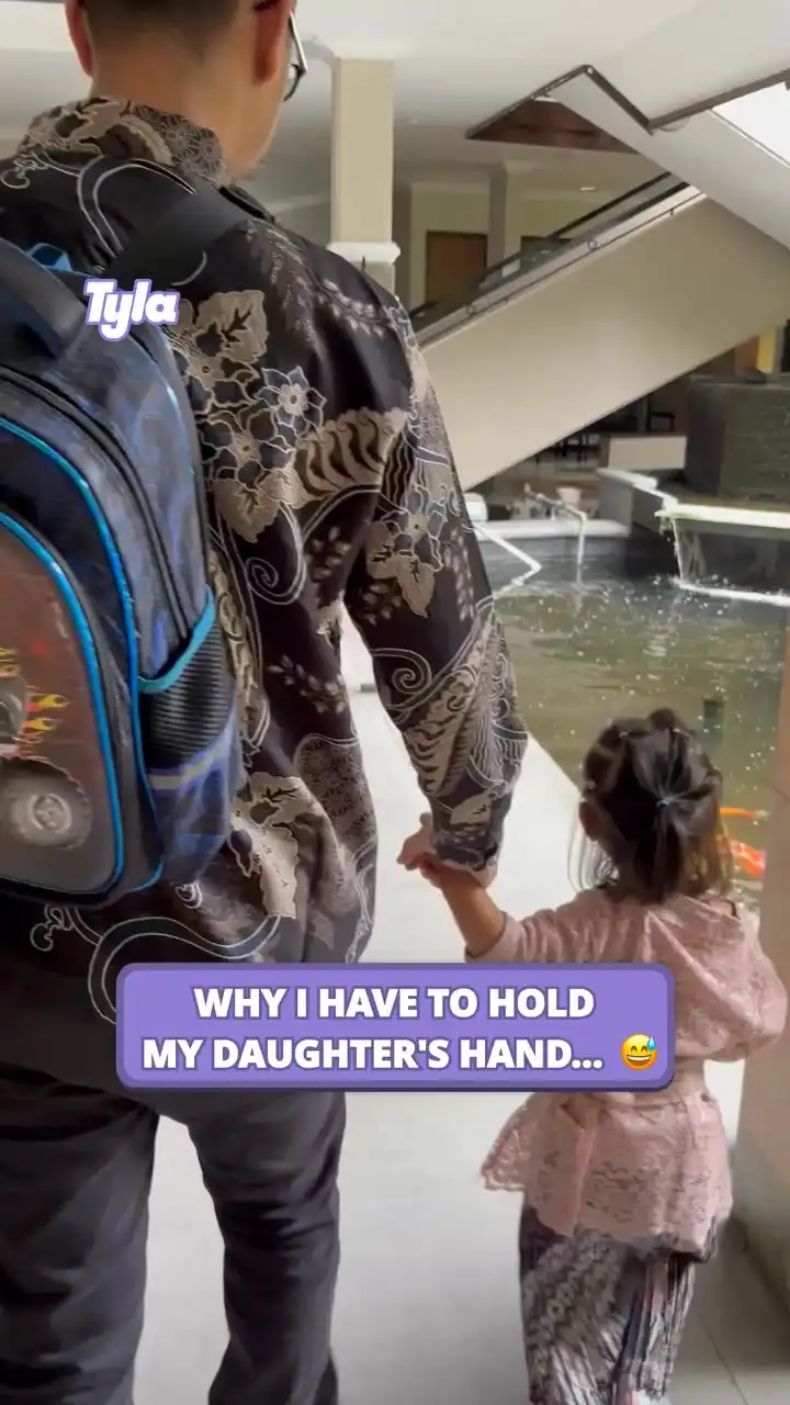 Little girl tried to jump in with the koi fish ππ