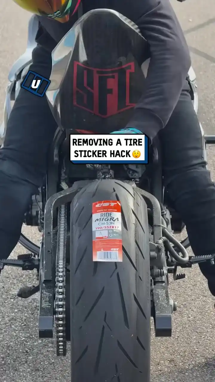 Removing a tire sticker hack 🛞🤯