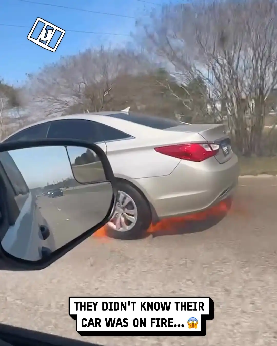 They don't know their car is on fire 😳🔥