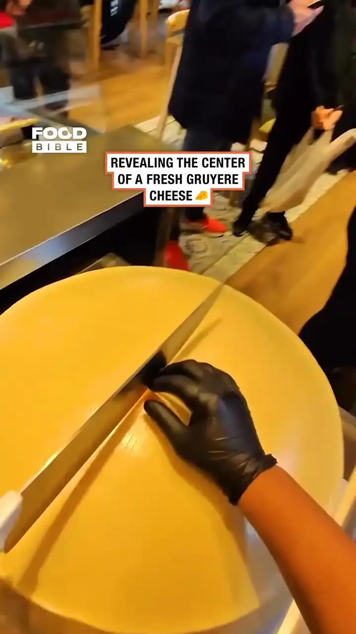 Opening a fresh Gruyère 🧀