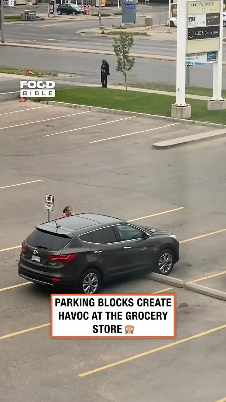 Grocery store parking lot chaos 🚗