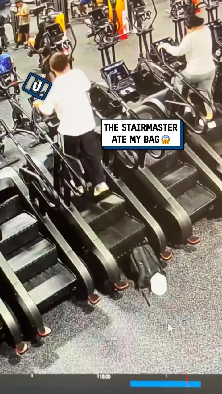 Stairmaster ate my bag 😲🤣