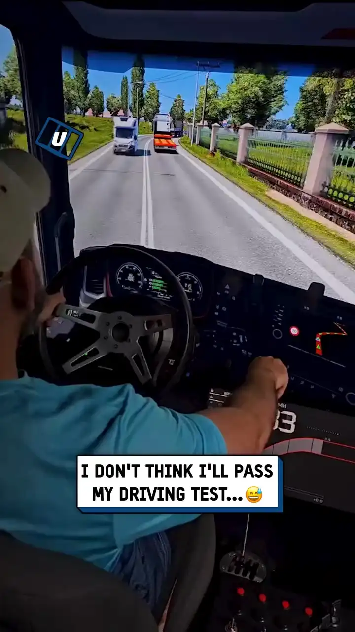 Simulation training for my truck driving test 🚛🤣