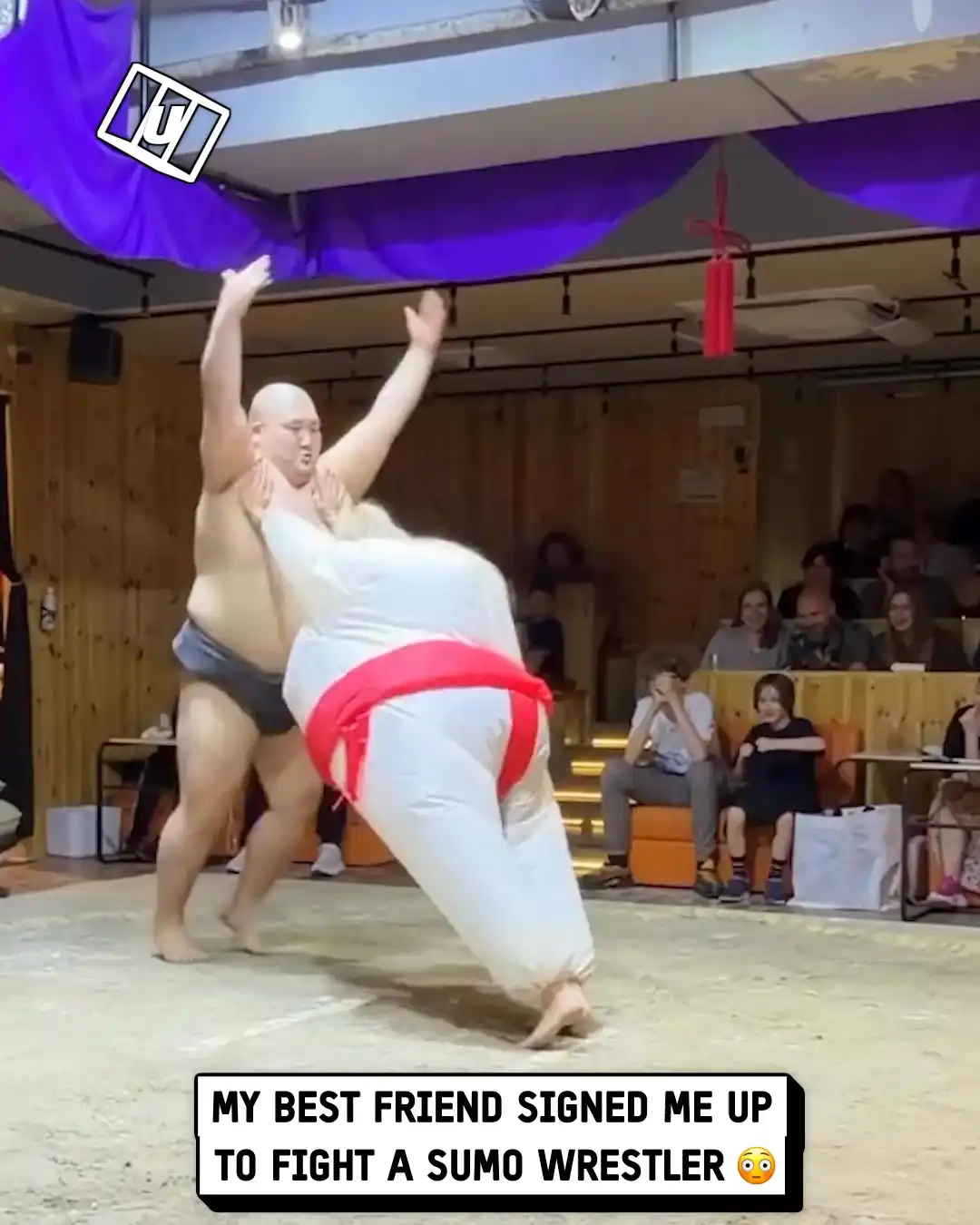 Going against a sumo wrestler 😳