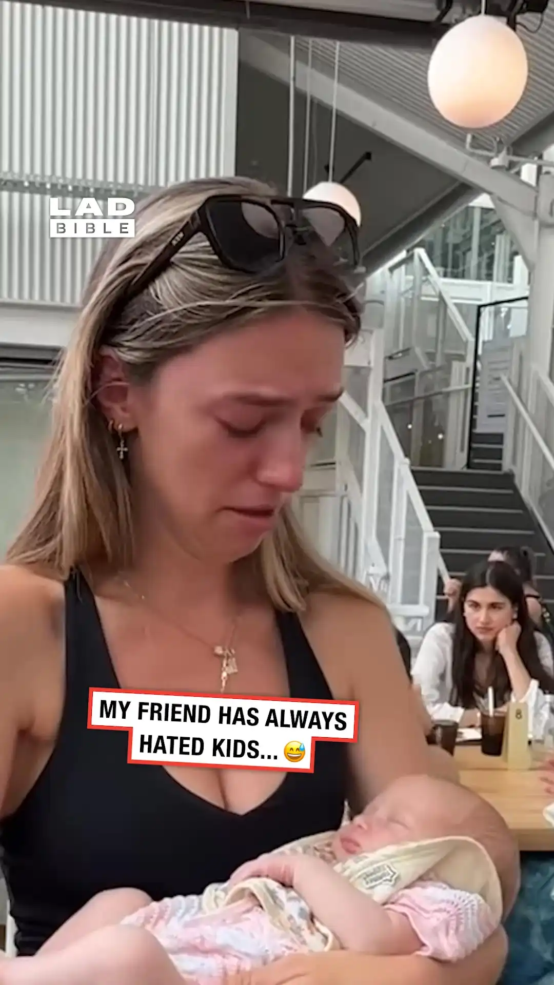 My friend who hates kids holds my baby 😅