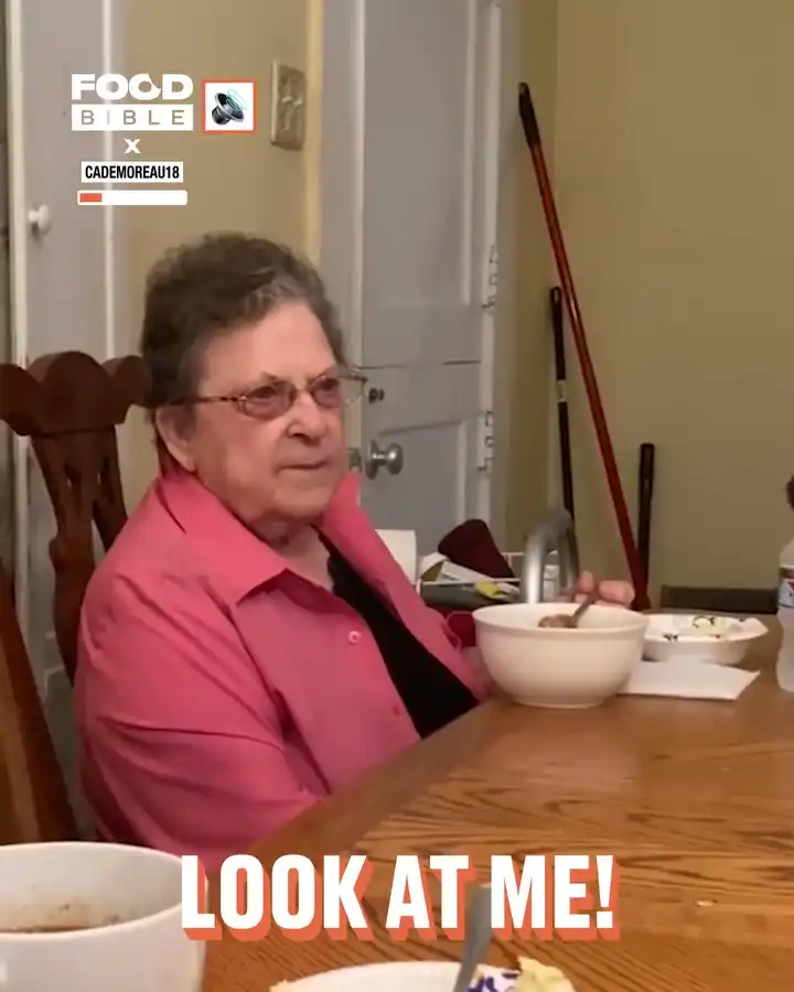 Granny has no tolerance for noisy eaters 😂