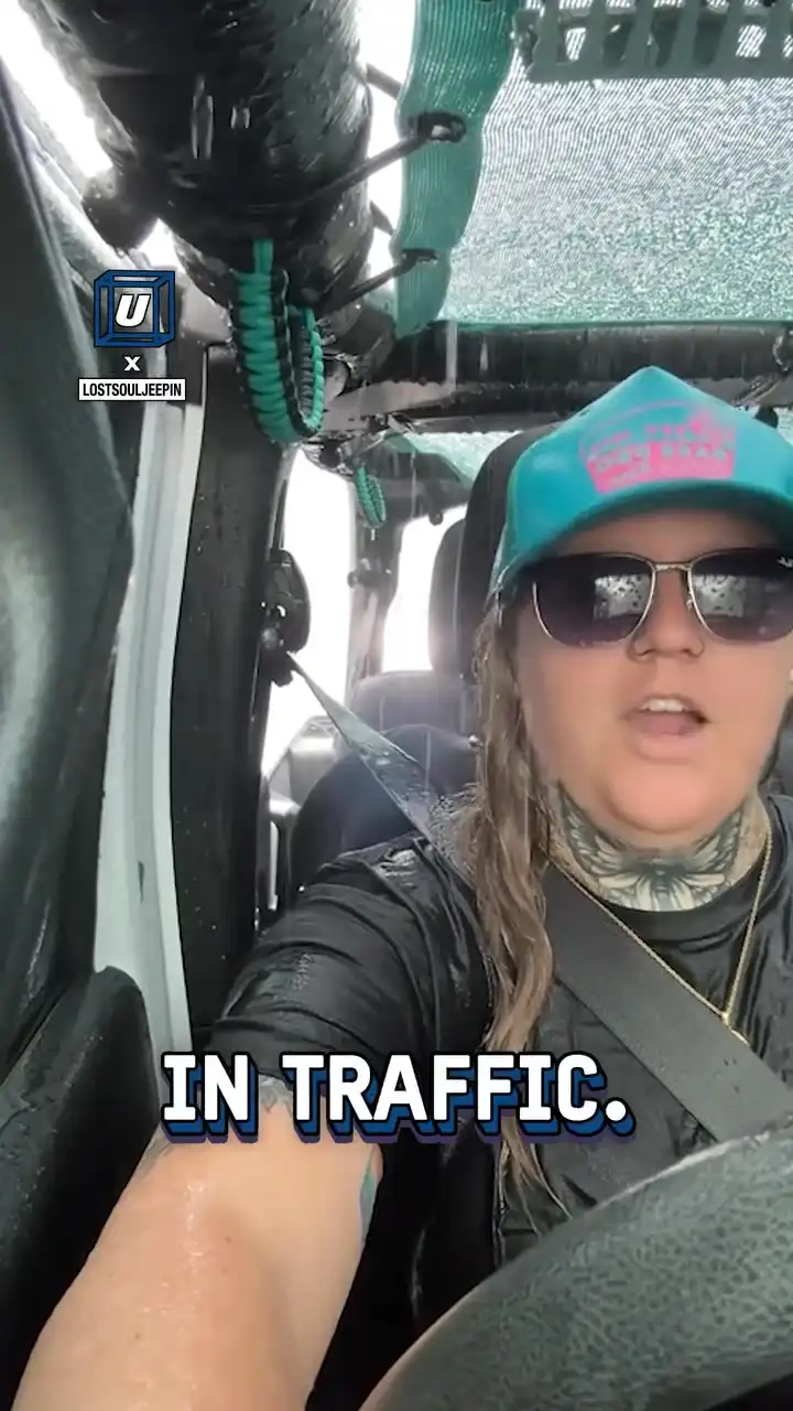 Driving a topless jeep in a rainstorm 🌧️🤣
