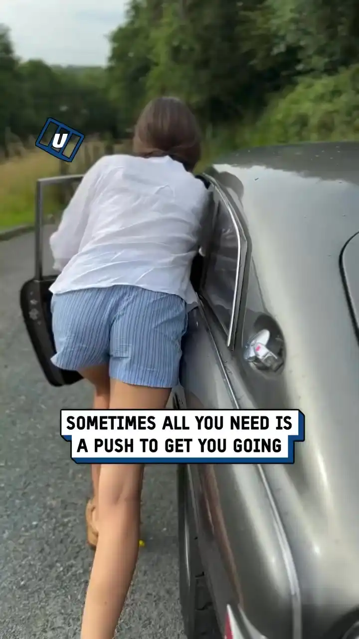 Downhill car starts are like a metaphor for life 😌🤔