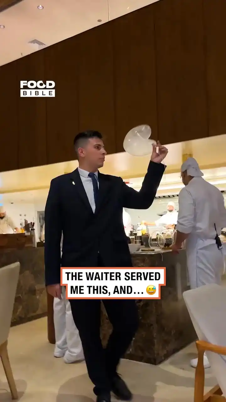 Woman experiences edible balloon 🎈