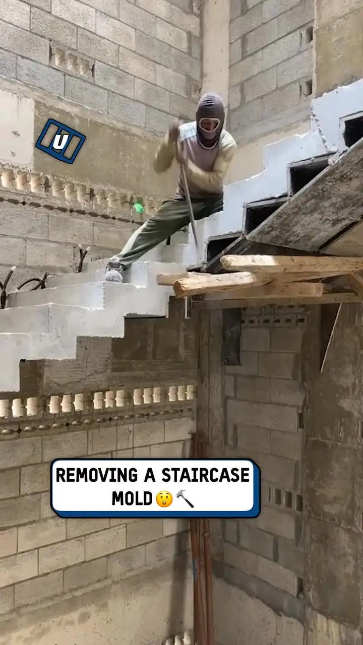 Removing a staircase mold 😱🔨