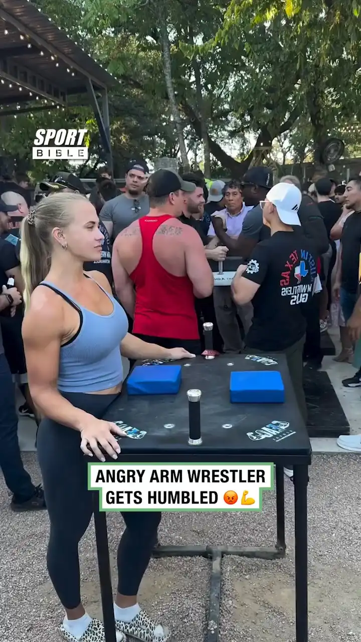 Angry Arm Wrestler Gets A Humbling