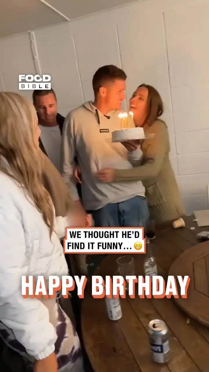 Birthday boy doesn't find it funny 😠
