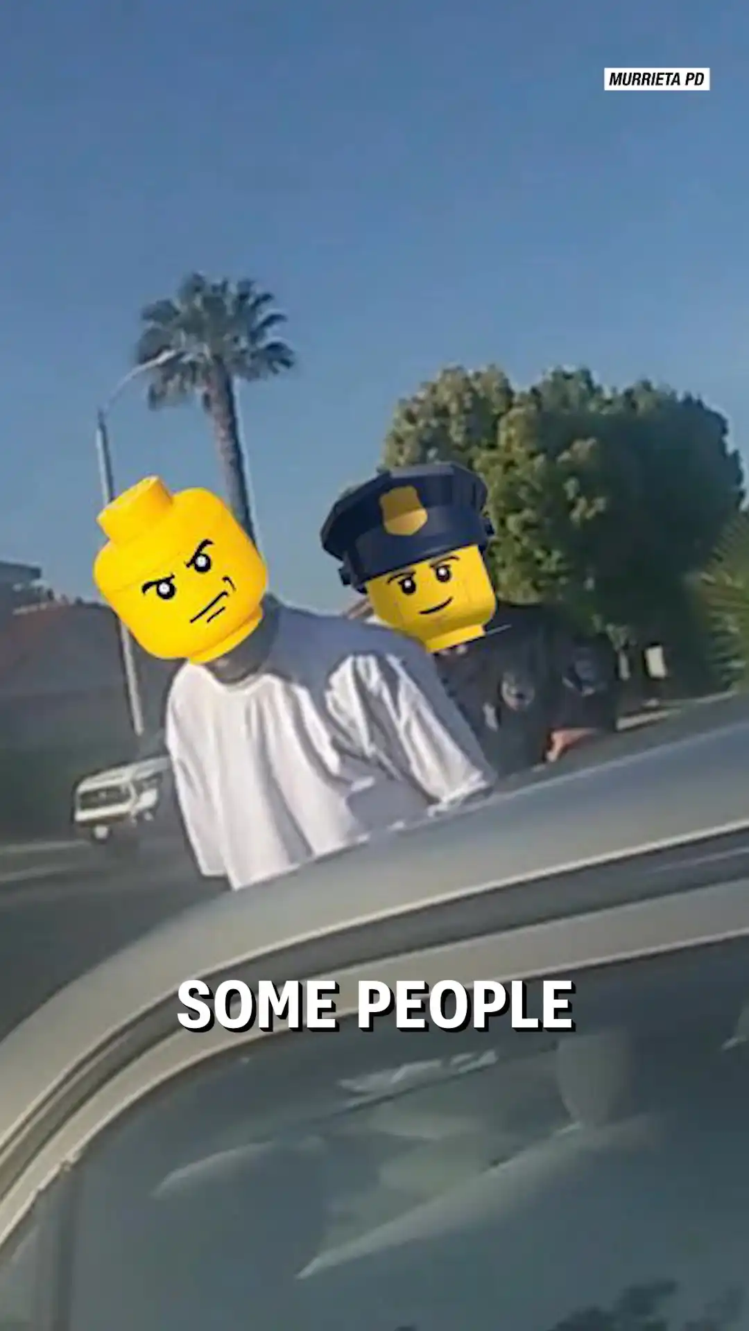 Suspects have been getting the LEGO head treatment by police