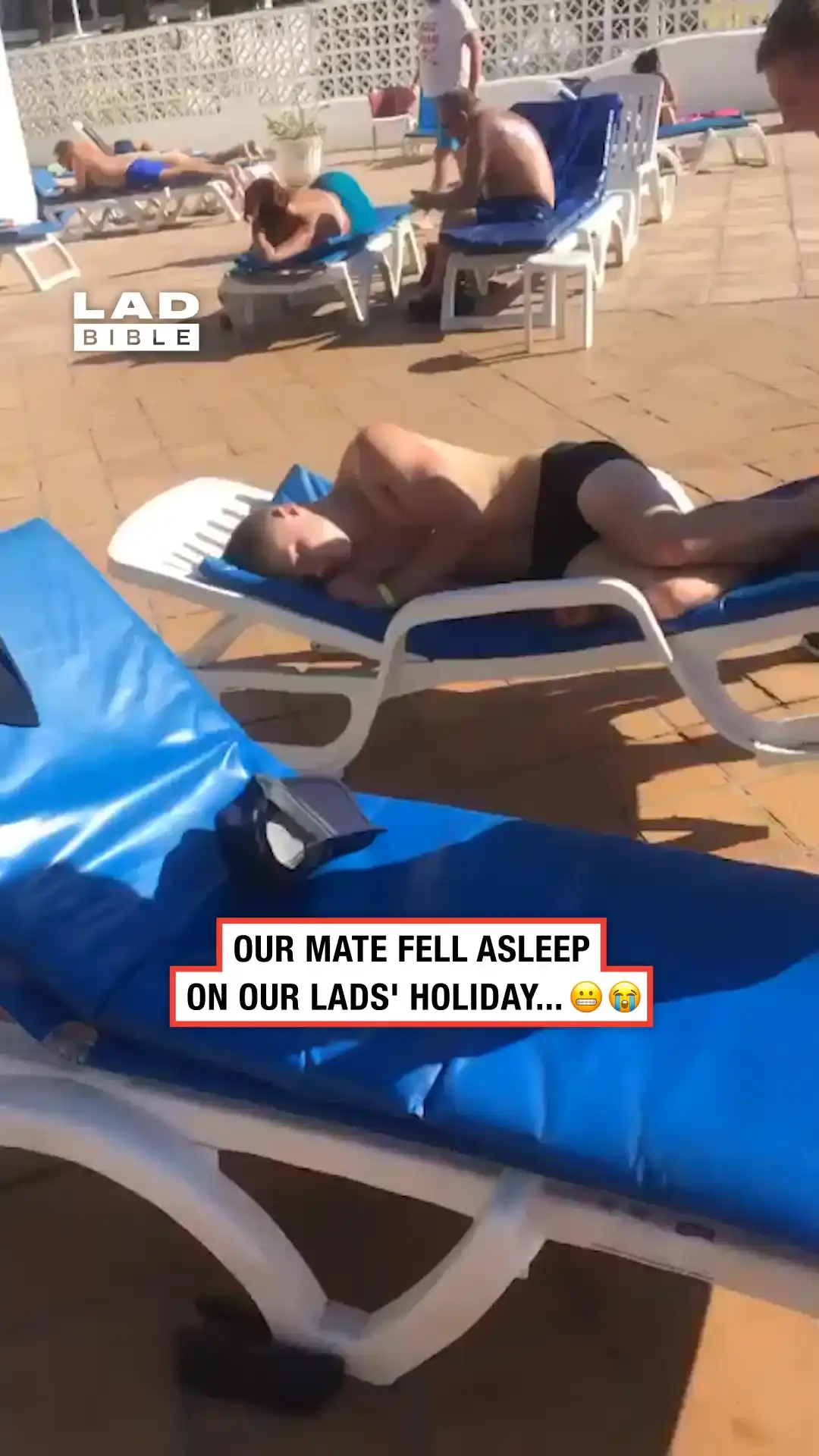 Rule No.1 of a lad's holiday is to not fall asleep π
