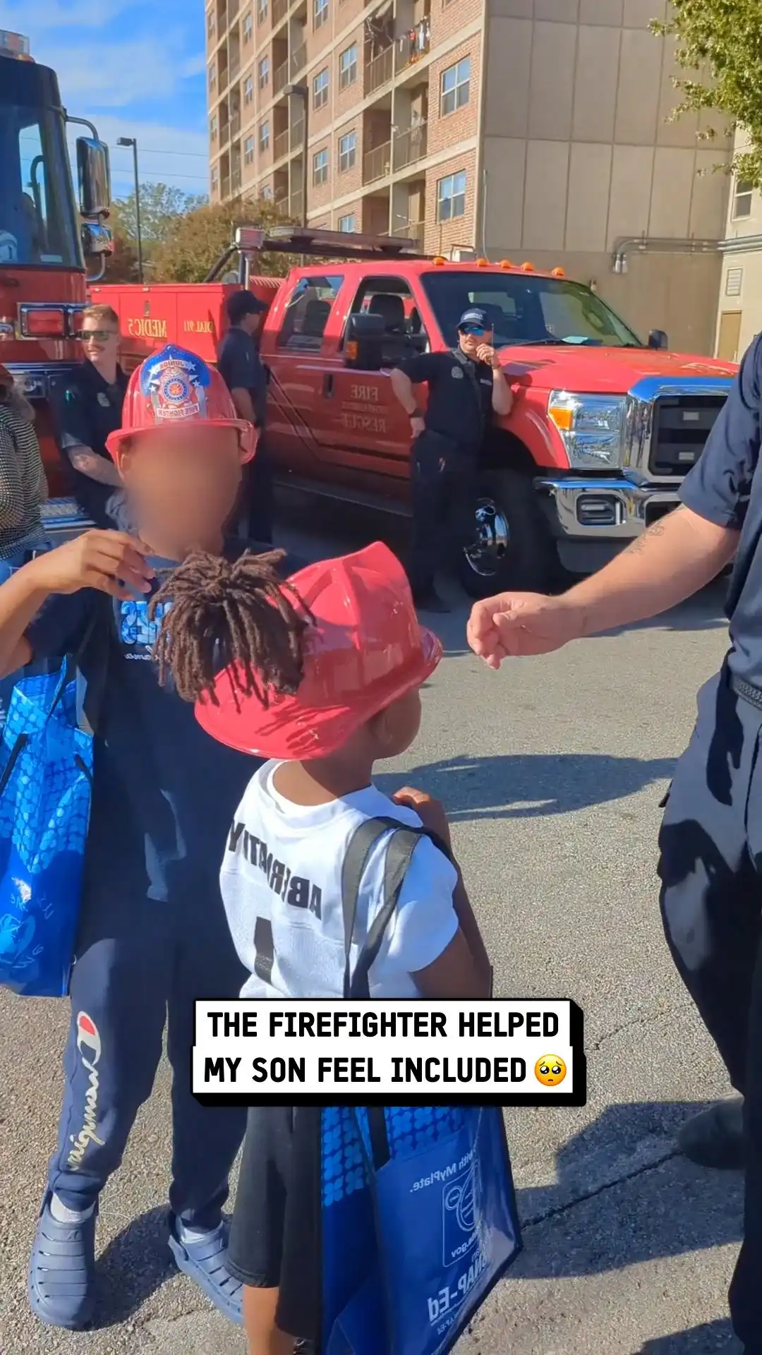 He went out of his way to help my son ๐ฅน๐ #firefighters #wholesome #kids
