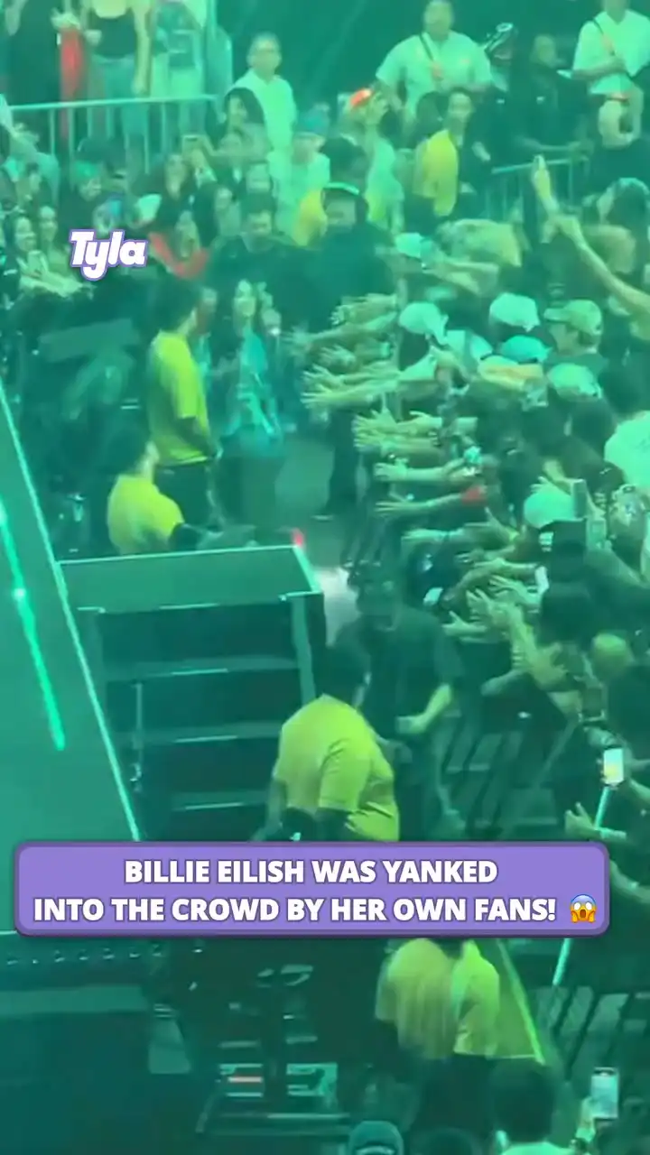 Billie Eilish gets yanked from the crowd 😳😢