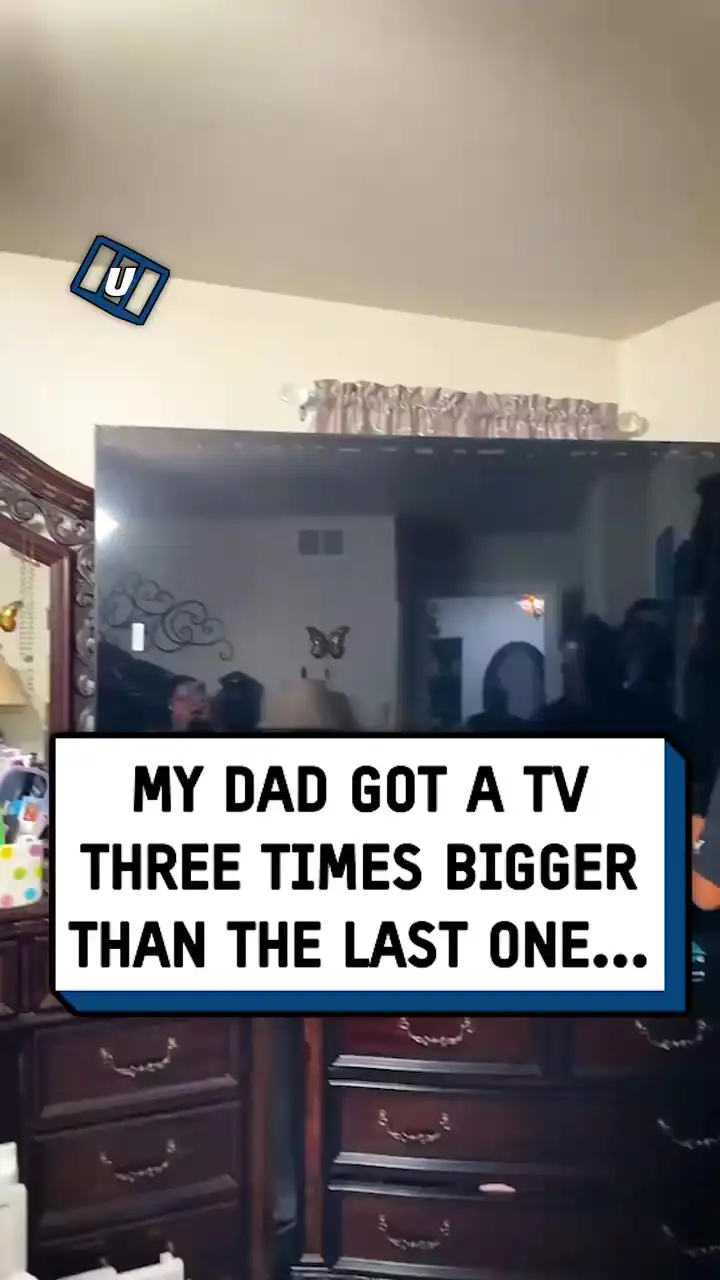 Dad's new TV is way too big 📺🤣