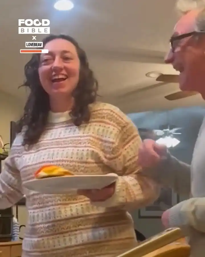 Dad aggressively serves dinner 😂