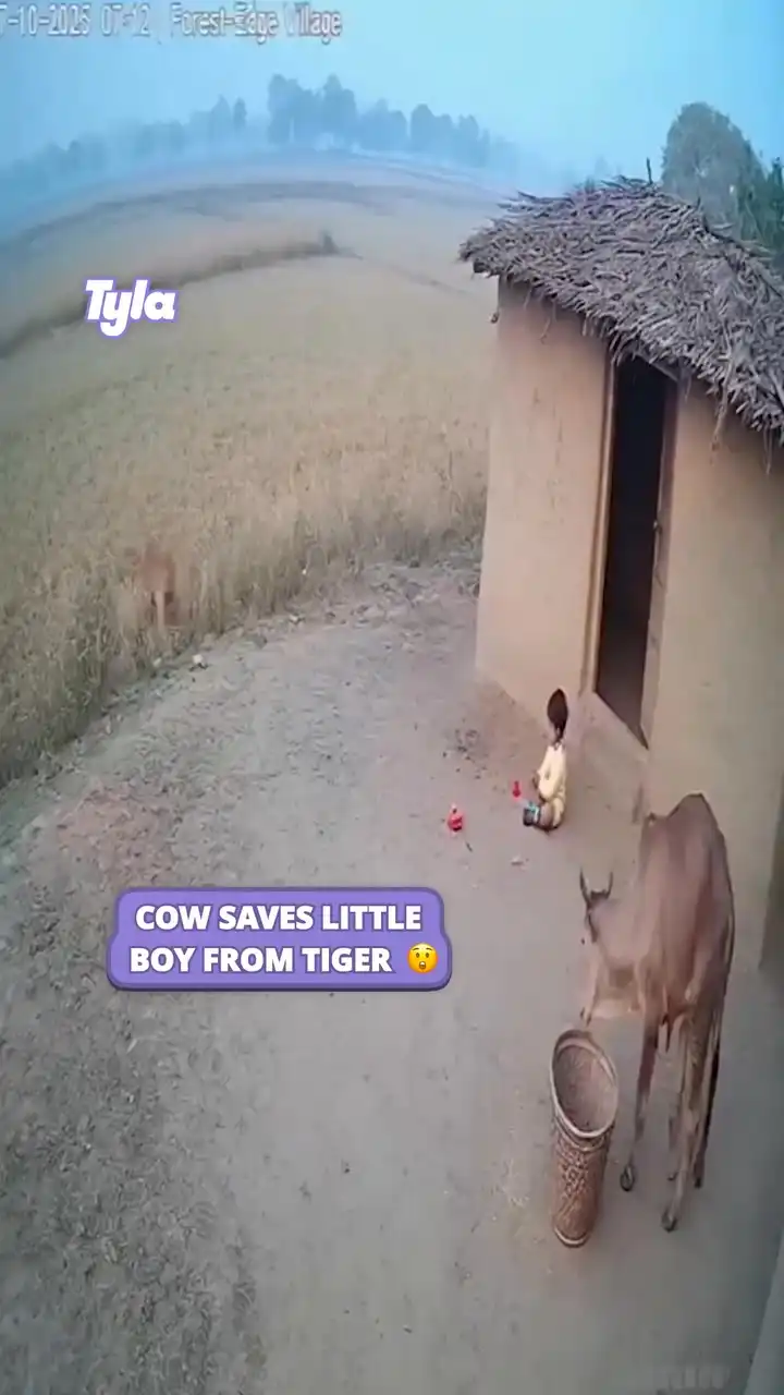 Cow saves little boy from tiger π³