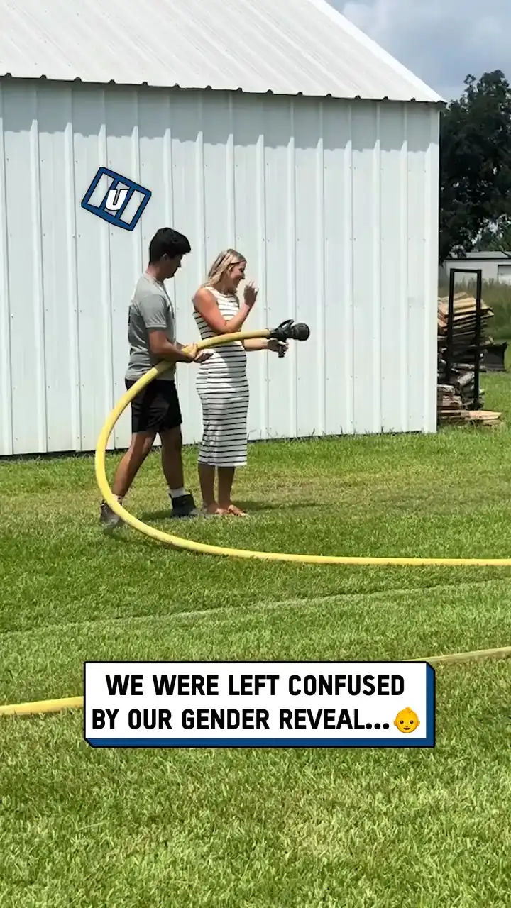 Underwhelming fire hose gender reveal
