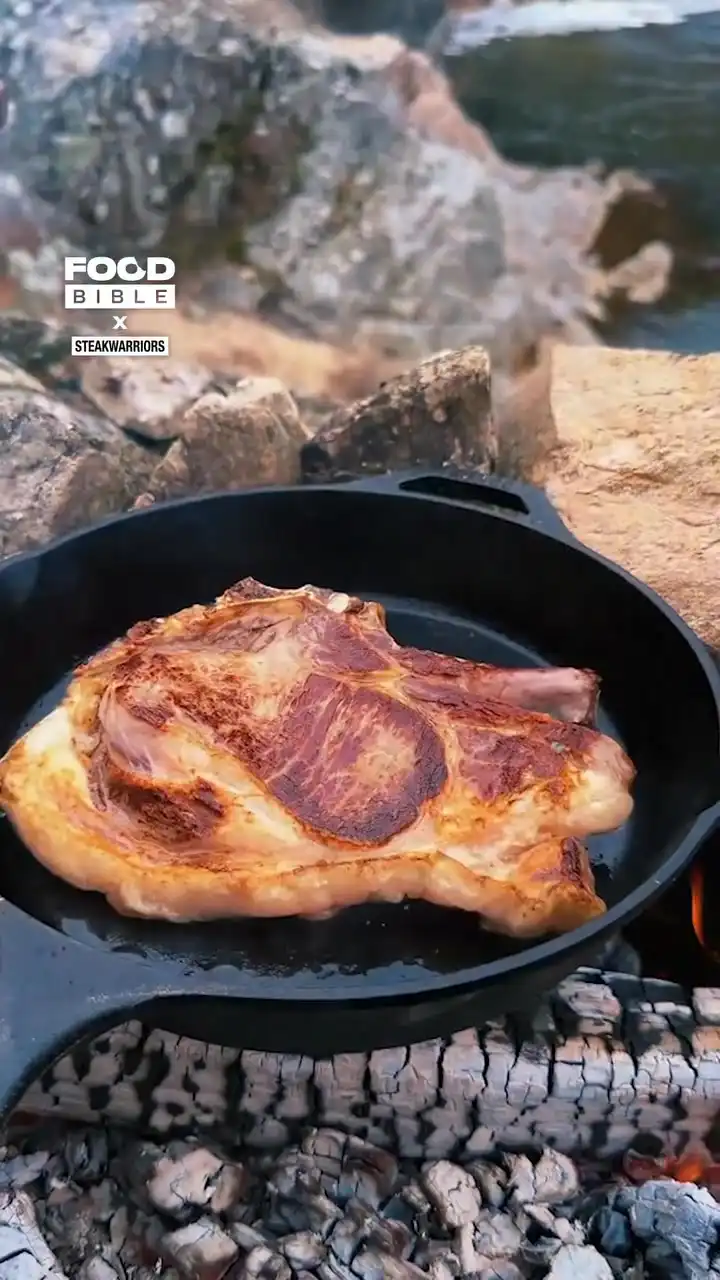 Cooking special steak outside  🥩