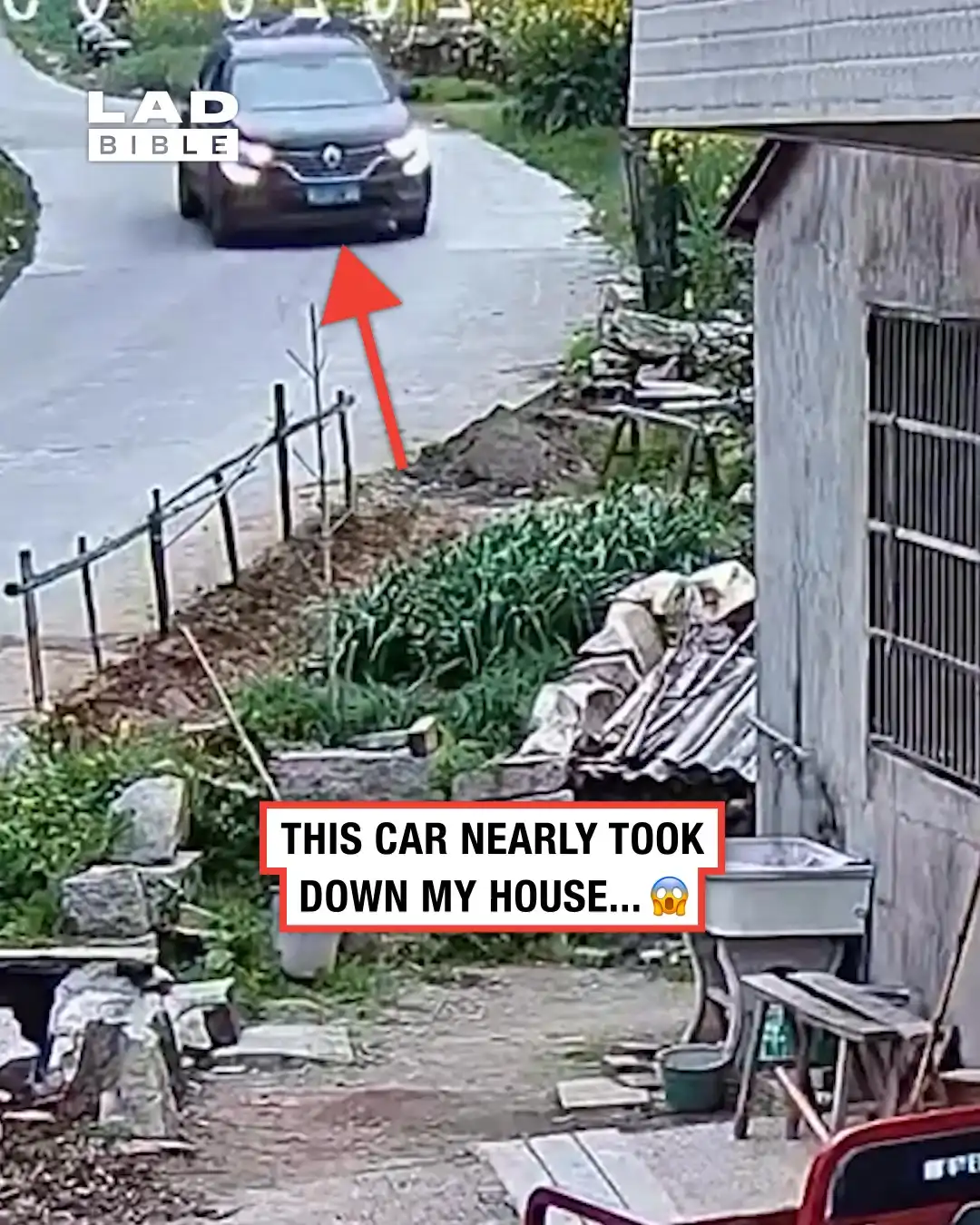 This car nearly took down my house 😱