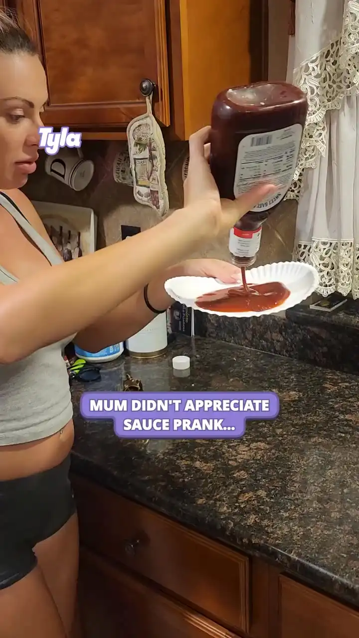 Mum didn't appreciate sauce prank 😳