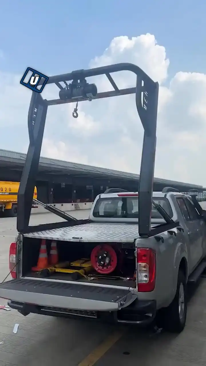 Modified pickup truck winch 🛻🤯