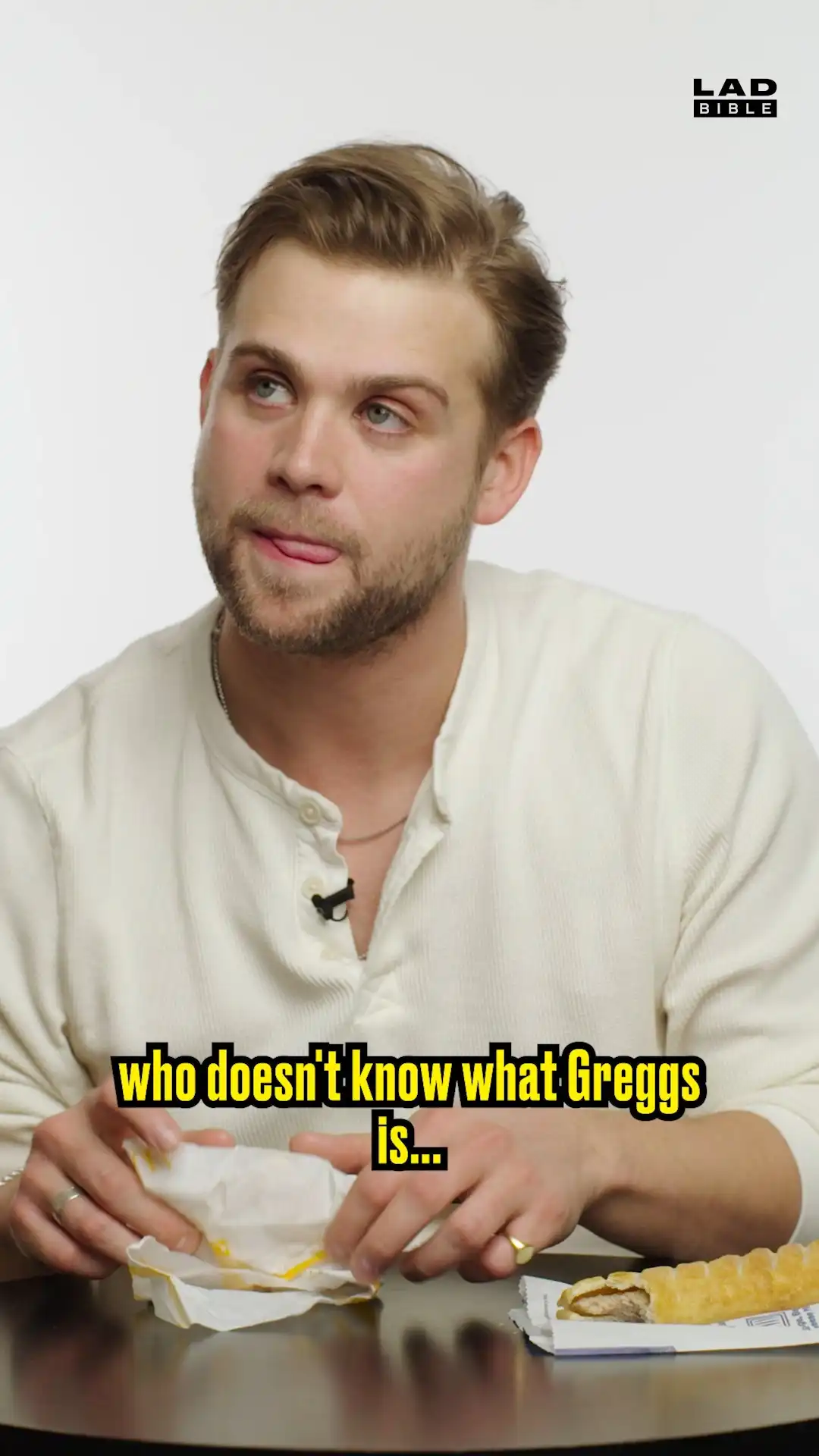 Leo Woodall LOVES Greggs