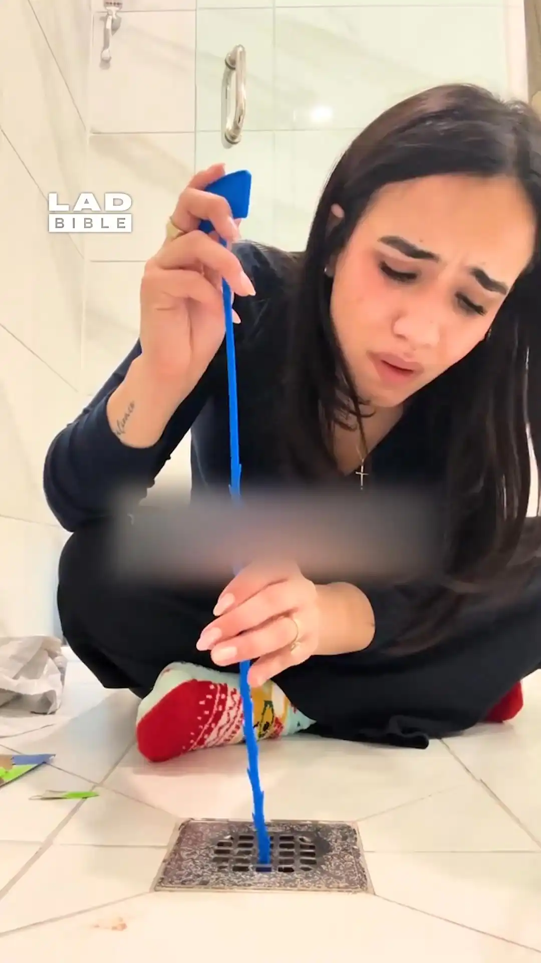 Cleaning the drain in our 'luxury' apartment 😳