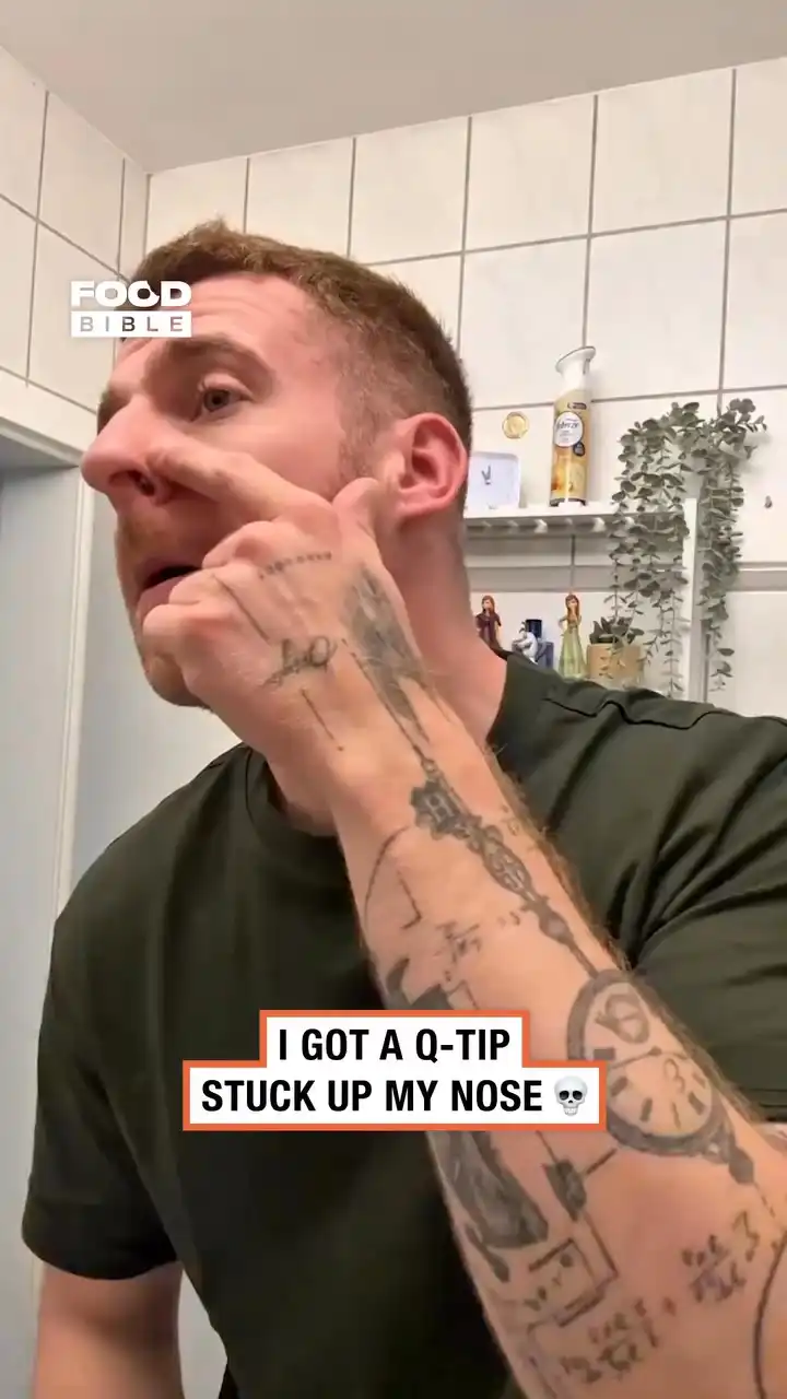 Pulling a Q tip out my nose 👃