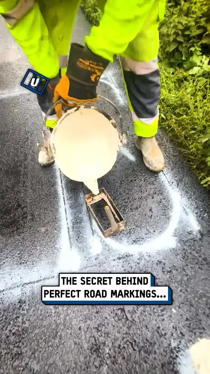 Satisfying thermoplastic line painting 🤯🎨